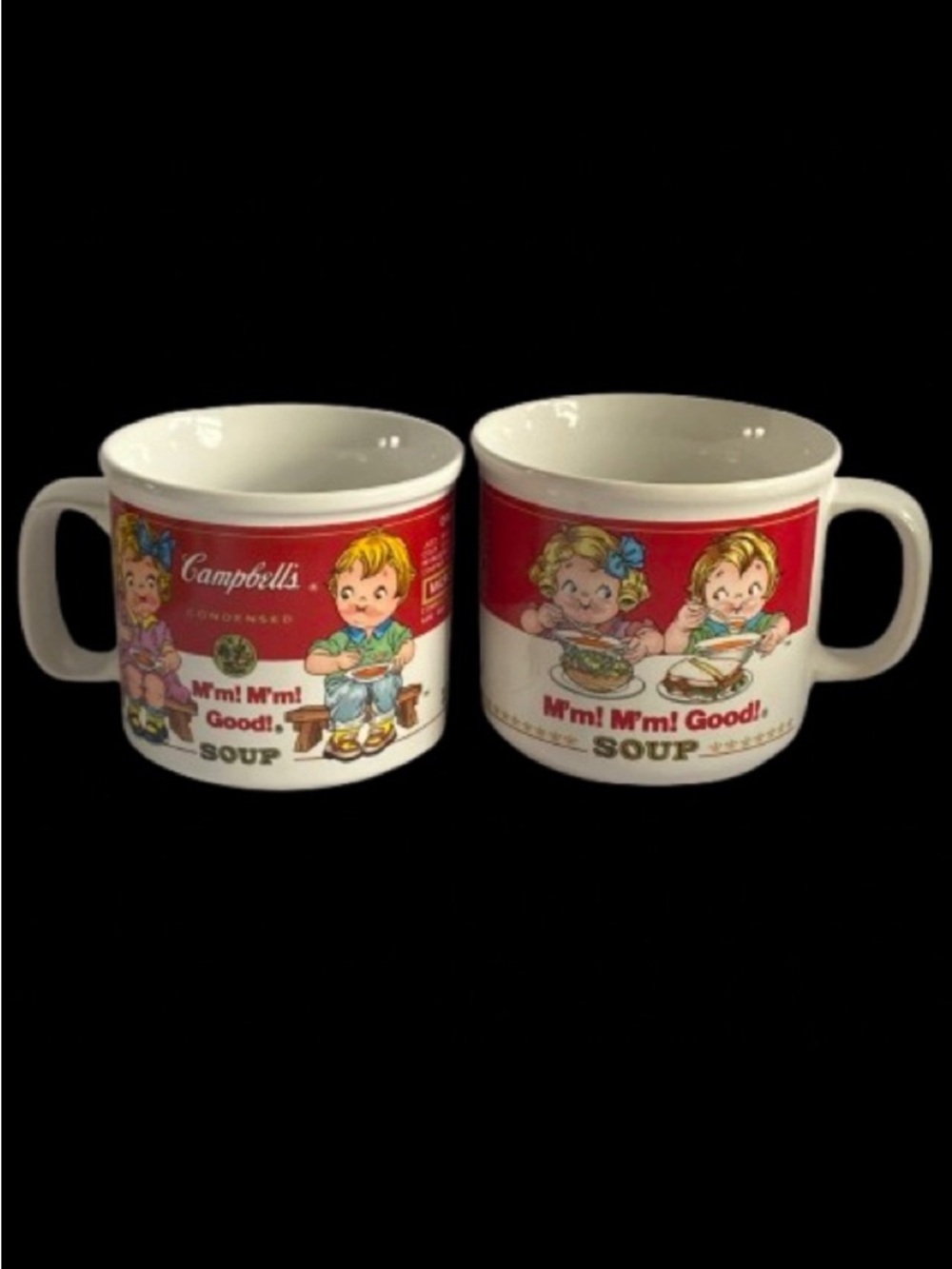 Set of 2 Campbellโs Soup Co. Mug Cup 1989 & 1993 Kidsย Mm! Mm! Good! By Westwood